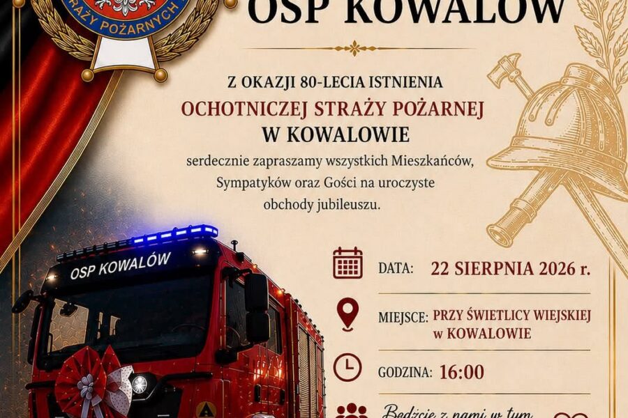 OSP Kowalów świętuje 80-lecie. 22 sierpnia uroczystości i piknik strażacki