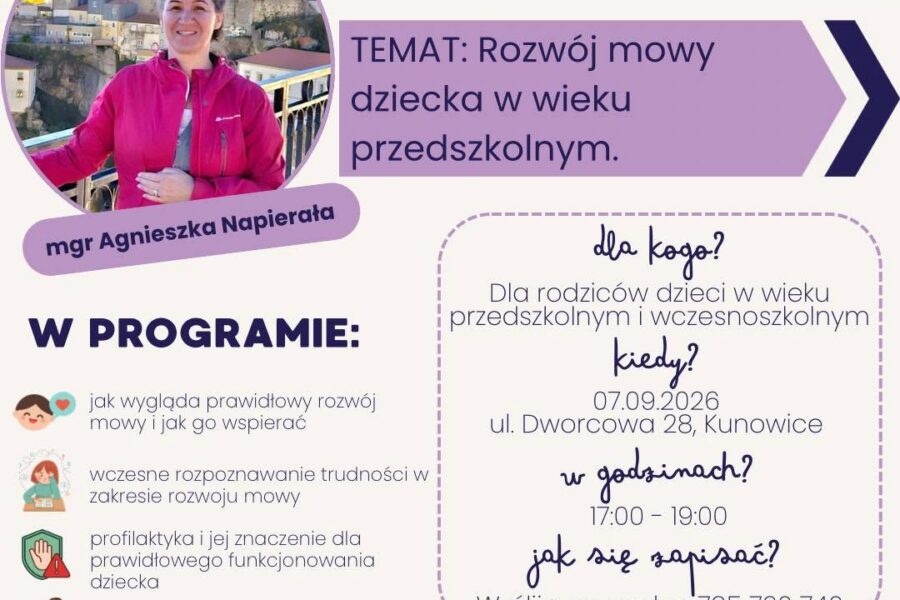 Jak wspierać rozwój mowy dziecka? Bezpłatne warsztaty w Kunowicach