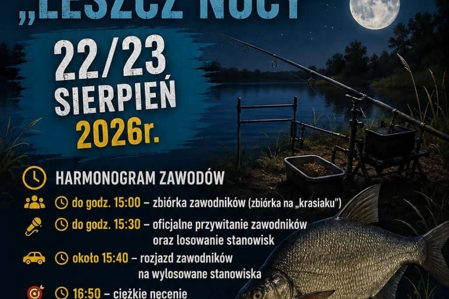 „Leszcz Nocy” nad Odrą. Wędkarzy czeka całonocna rywalizacja w parach