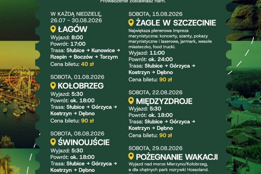Transhand organizuje sierpniowe wyjazdy nad morze i do Łagowa
